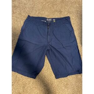 American Rag Chino Shorts Mens 34 Navy Blue Excellent Slim Fit Cotton 100%